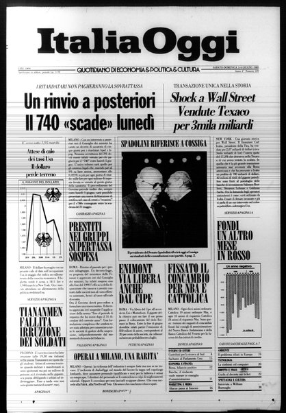 Italia oggi : quotidiano di economia finanza e politica